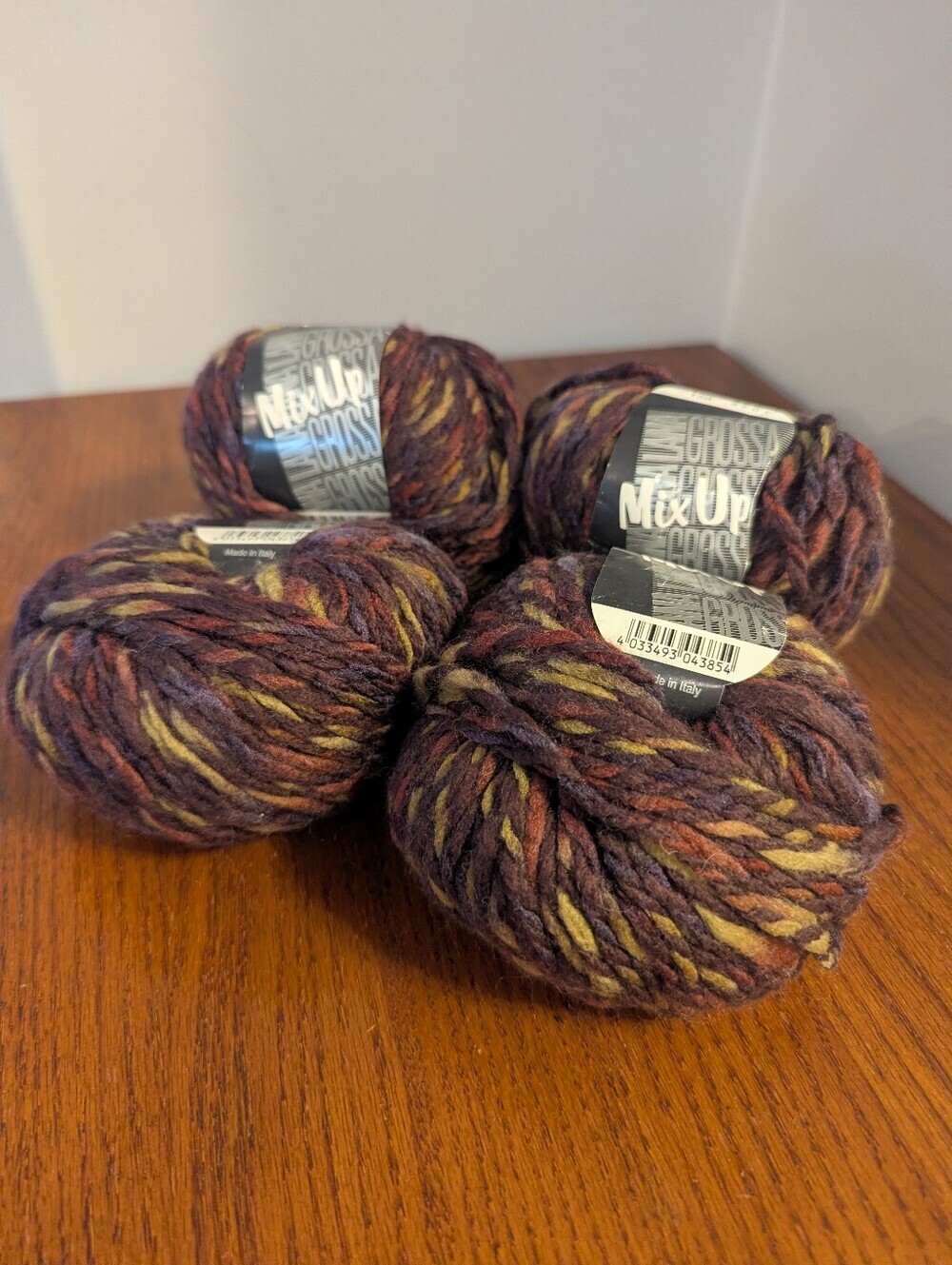 LANA GROSSA mix up yarn merino wool blend verigated jewel tone Yarn 4x 50g
